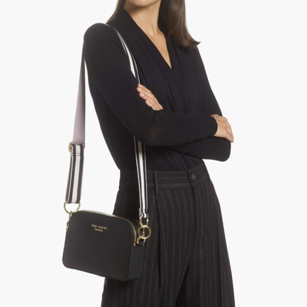 Ted Baker Amerrah Branded Strap Leather Crossbody Bag